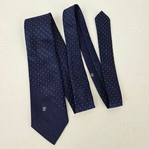 Vintage Pierre Cardin Navy Blue Skinny Neck Tie